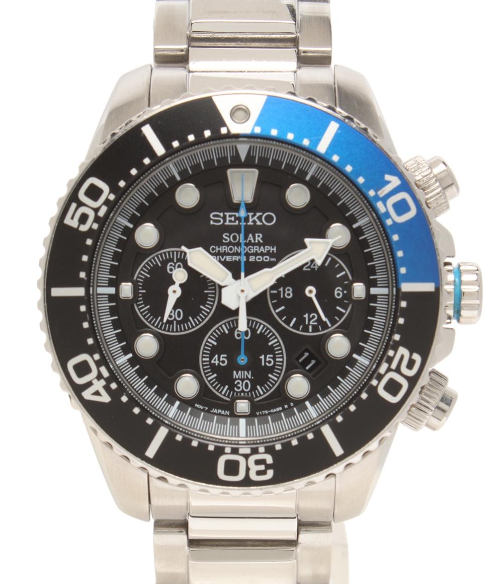 SEIKO 腕時計 プロスペックス ソーラー ブラック V175-0AD0