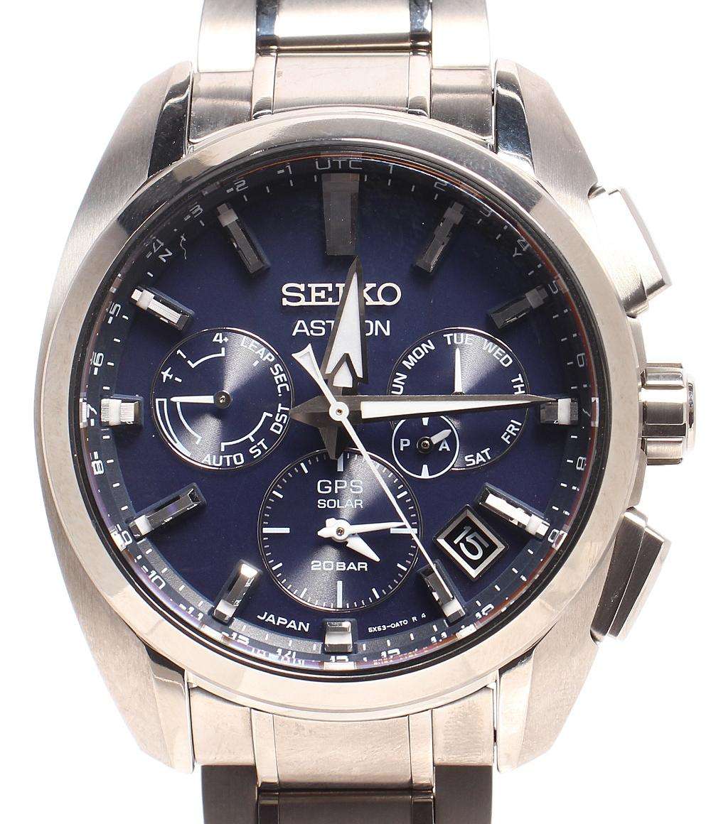 SEIKO 腕時計 デイデイト TITANIUM GPS SOLAR アストロン ソーラー ブルー 5X53-0AV0