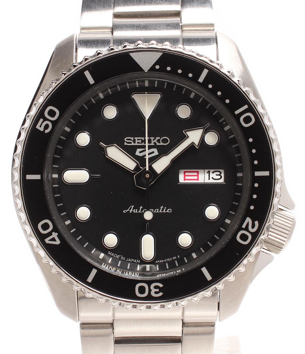 SEIKO 腕時計 デイデイト 裏スケ 5スポーツ 自動巻き ブラック 4R36-07G0