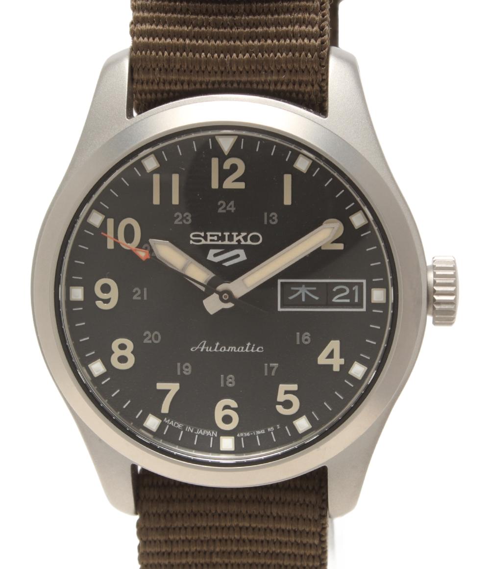 SEIKO 腕時計 ファイブスポーツ 5SPORTS 自動巻き ブラック SBSA201