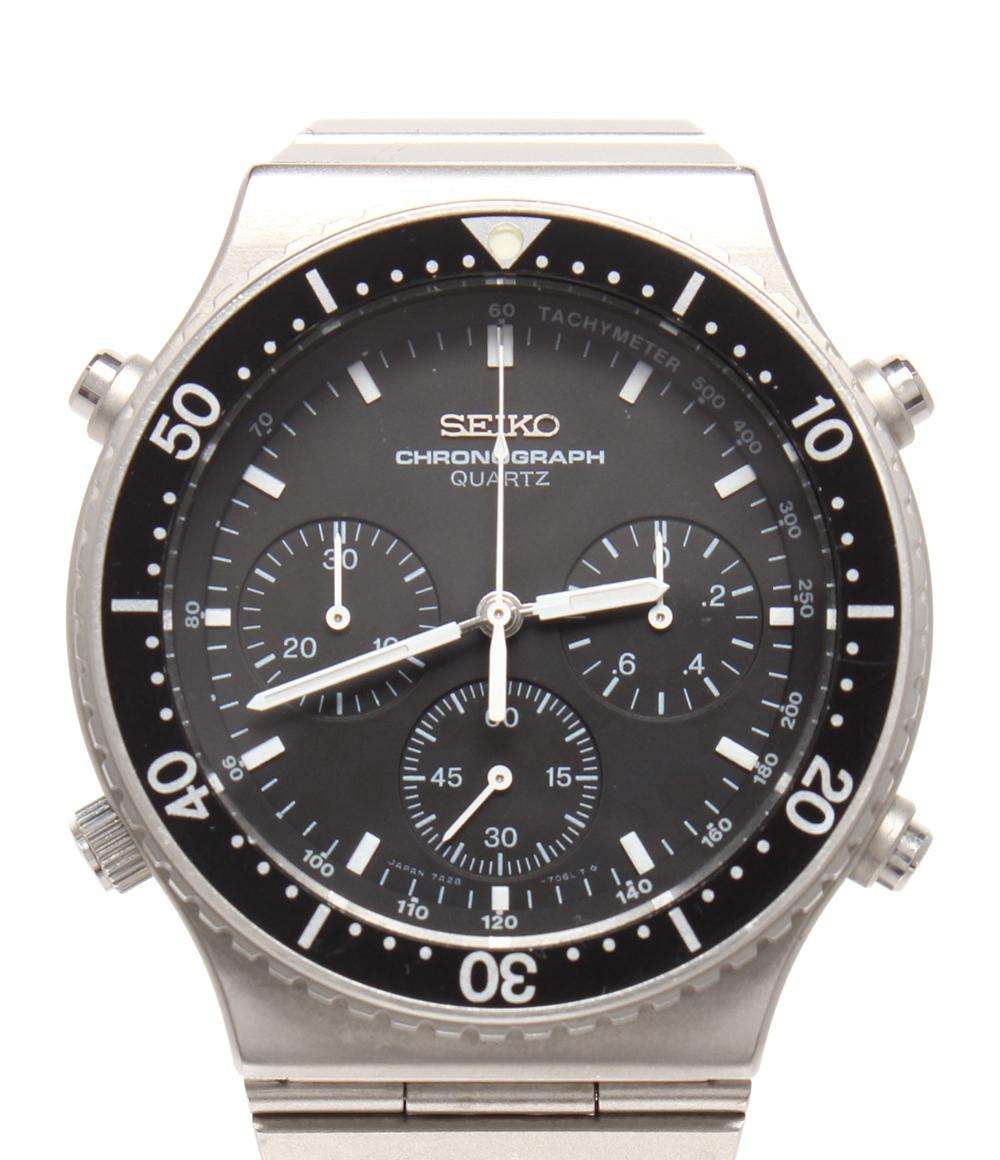 SEIKO 腕時計 スピードマスター クオーツ ブラック 7A28-7040