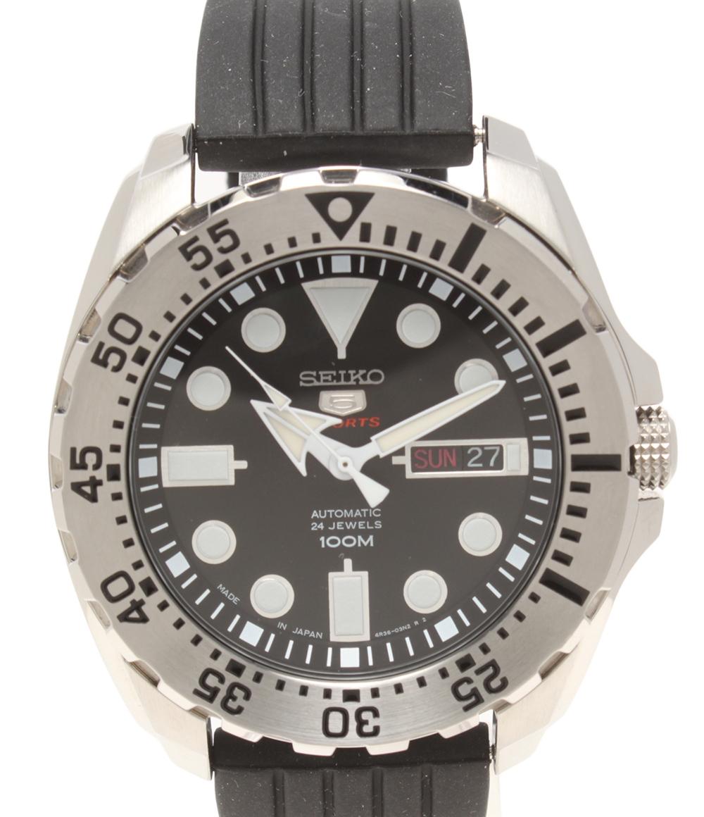 SEIKO  腕時計 セイコー5 スポーツ デイデイト 自動巻き ブラック 4R36-03T0